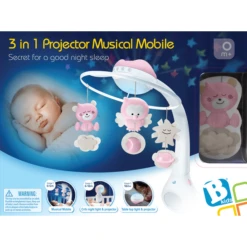Infantino B Kids® 3 In 1 Muziekmobile Met Lamp, Roze -Kinderspeelgoed Winkel b kids 3 in 1 muziekmobile met lamp roze a190107 4