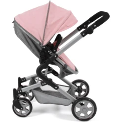 BAYER CHIC 2000 Combi Poppenwagen Lia Melange Grijs-roze -Kinderspeelgoed Winkel bayer chic 2000 combi poppenwagen lia melange grijs roze a281692 4