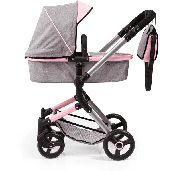 Bayer Design Neo Vario Combinatie Poppenwagen Grijs/roze, Met Vlinder 4 Bayer Design Neo Vario Combinatie Poppenwagen Grijs/roze, Met Vlinder - Image 2