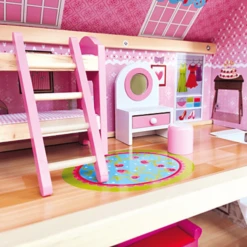 Bino Poppenhuis Met Balkon, 15-delig -Kinderspeelgoed Winkel bino poppenhuis met balkon 15 delig a350235 4