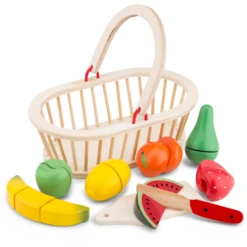 New Classic Toys® EITECH Fruit Snijden, In Houten Mand -Kinderspeelgoed Winkel eitech fruit snijden in houten mand a162247 1