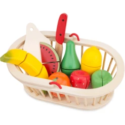 New Classic Toys® EITECH Fruit Snijden, In Houten Mand -Kinderspeelgoed Winkel eitech fruit snijden in houten mand a162247 2