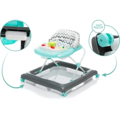 Fillikid Loopwagen Zigzag Mint Grijs -Kinderspeelgoed Winkel fillikid loopwagen zigzag mint grijs a276427 3