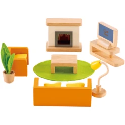 HAPE Woonkamer 12-delig -Kinderspeelgoed Winkel hape woonkamer 12 delig a073792 1