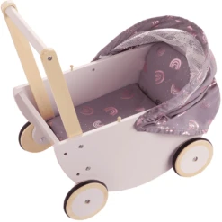 Howa Poppenwagen "Regenboog" Van Hout Met Opvouwbare Kap -Kinderspeelgoed Winkel howa poppenwagen regenboog van hout met opvouwbare kap a349821 2