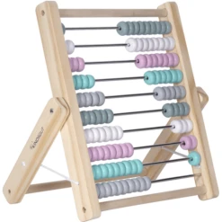 KINDSGUT Abacus Rekenliniaal, Lichtroze -Kinderspeelgoed Winkel kindsgut abacus rekenliniaal lichtroze a325206 4