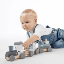 Label-Label - Stapeltrein - Blauw -Kinderspeelgoed Winkel label label stapeltrein blauw a393308 2