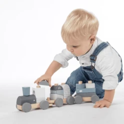 Label-Label - Stapeltrein - Blauw -Kinderspeelgoed Winkel label label stapeltrein blauw a393308 3