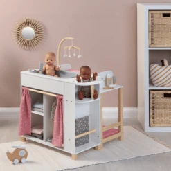 MUSTERKIND ® Dolls' Centre "Viola" Wit/naturel/oudroze -Kinderspeelgoed Winkel musterkind dolls centre viola wit naturel oudroze a392688 4