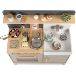 MUSTERKIND ® Speelkeuken Linum Warm Grijs/natuur -Kinderspeelgoed Winkel musterkind speelkeuken linum warm grijs natuur a295949 4