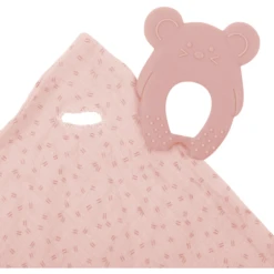 Nattou Bijtring + Knuffeldoekje Roze -Kinderspeelgoed Winkel nattou bijtring knuffeldoekje roze a309554 2
