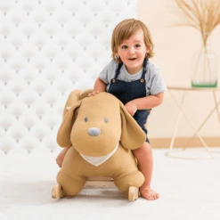 Nattou Charlie Rocking Animal Jacquard Caramel -Kinderspeelgoed Winkel nattou charlie rocking animal jacquard caramel a389646 4