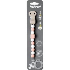 Nattou Lapidou - Speenketting, Roze-wit -Kinderspeelgoed Winkel nattou lapidou speenketting roze wit a229201 2