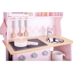 New Classic Toys® New Classic Toys Speelkeuken Modern Roze Met Kookplaat -Kinderspeelgoed Winkel new classic toys speelkeuken modern roze met kookplaat a300927 3