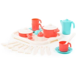 POLESIE ® Keukenset Op Dienblad (3 Personen) -Kinderspeelgoed Winkel polesie keukenset op dienblad 3 personen a298831 2