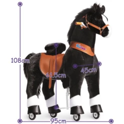 PonyCycle ® Black With White Hoof Horse -Kinderspeelgoed Winkel ponycycle black with white hoof horse a338461 3