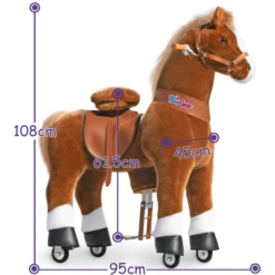 PonyCycle ® Brown With White Hoof Horse -Kinderspeelgoed Winkel ponycycle brown with white hoof horse a338460 3