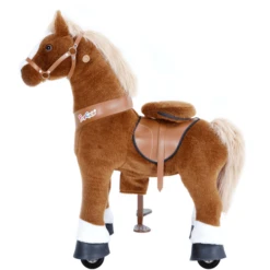 PonyCycle ® Bruin Met Rem En Geluid - Groot -Kinderspeelgoed Winkel ponycycle bruin met rem en geluid groot a313694 1