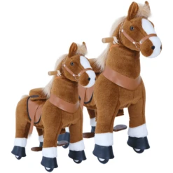 PonyCycle ® Bruin Met Rem En Geluid - Klein -Kinderspeelgoed Winkel ponycycle bruin met rem en geluid klein a313688 3