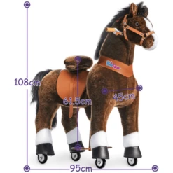 PonyCycle® Chocolate Brown With White Hoof Horse -Kinderspeelgoed Winkel ponycycle chocolate brown with white hoof horse a338458 2