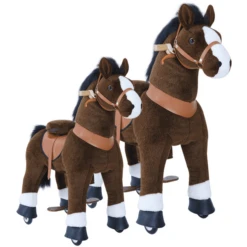 PonyCycle ® Donkerbruin Met Rem En Geluid - Groot -Kinderspeelgoed Winkel ponycycle donkerbruin met rem en geluid groot a313693 3