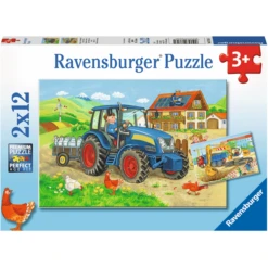 Ravensburger Puzzel 2x12 Stuks - Bouwplaats En Boerderij