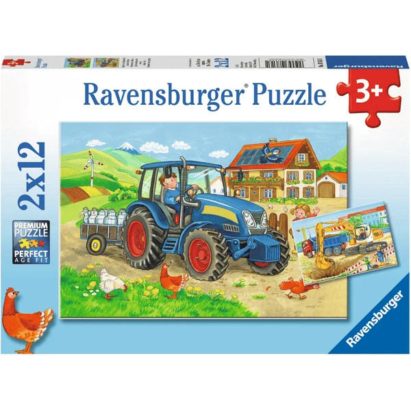 Ravensburger Puzzel 2x12 Stuks - Bouwplaats En Boerderij 6 Ravensburger Puzzel 2x12 Stuks - Bouwplaats En Boerderij - Afbeelding 4