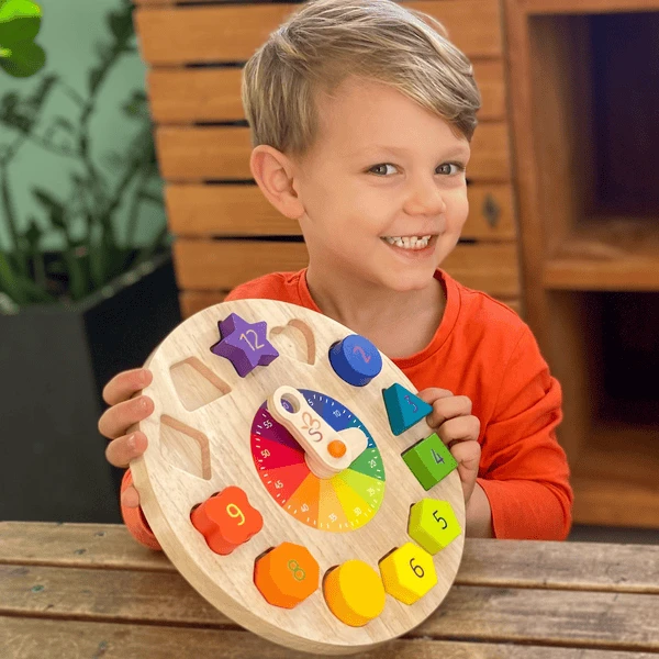 Schmetterline Kronolino - Houten Klok Met Regenboogkleuren 5 Schmetterline Kronolino - Houten Klok Met Regenboogkleuren - Image 3