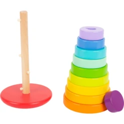 Small Foot ® Stapelende Toren Plug-in Game Regenboog -Kinderspeelgoed Winkel small foot stapelende toren plug in game regenboog a303652 2