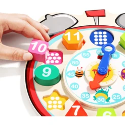 Top B Right Toys® Leren Klok Met Vormen Sorteerder -Kinderspeelgoed Winkel top b right toys leren klok met vormen sorteerder a330951 2